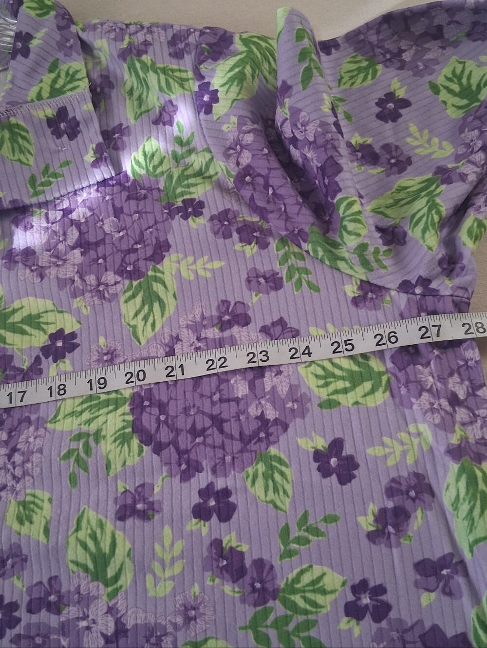 Vintage Anthony Richards Lavender Floral Long Robe 2X Button Down Pockets - Picture 9 of 10